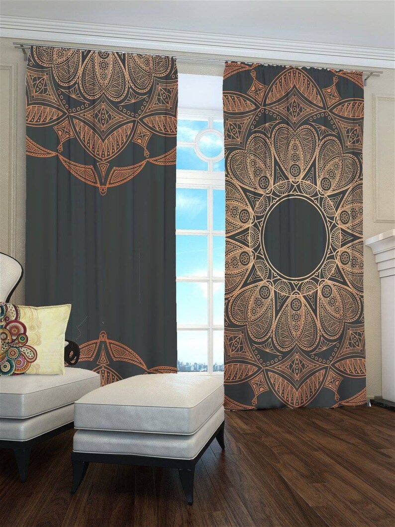 Mandala Curtains Printed Curtains Sublimated Curtains Etsy - image 0