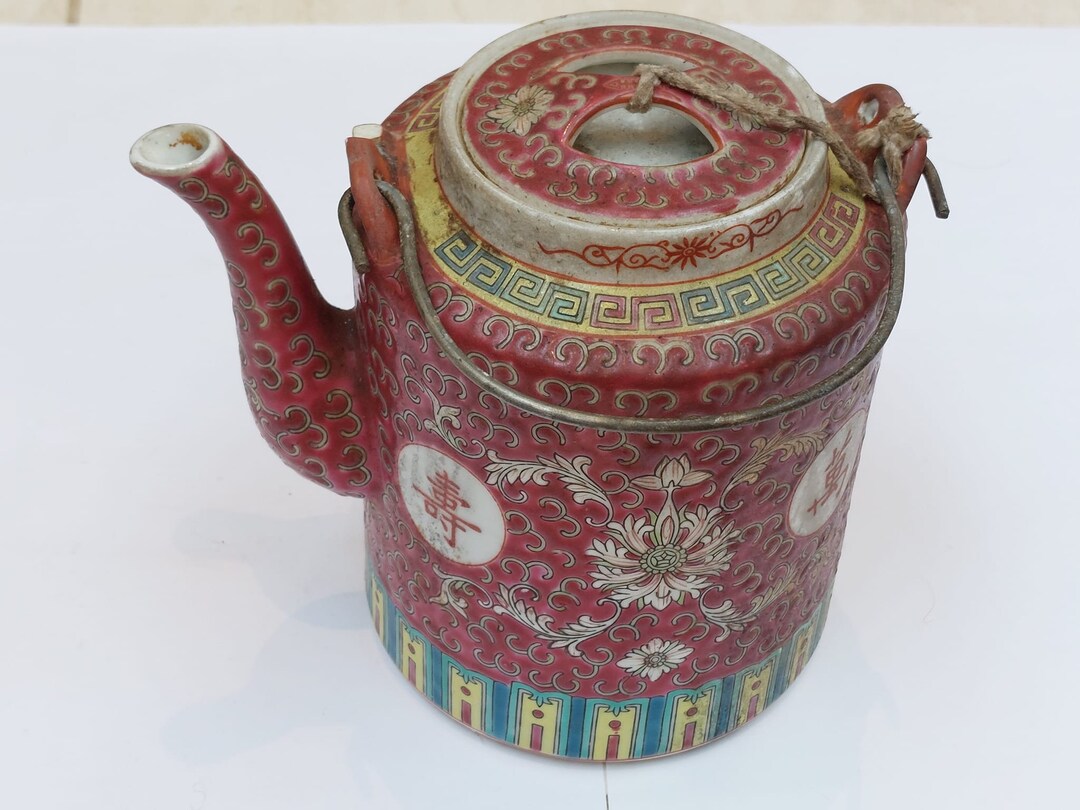 Vintage Chinese Porcelain Teapot /wine Kettle Etsy