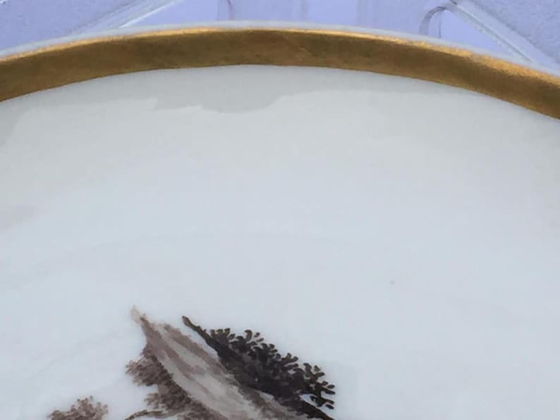A pair of 19 Century german porcelain deer plates