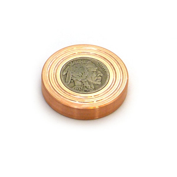 Copper Buffalo Worry Coin - Hand Machined in the USA