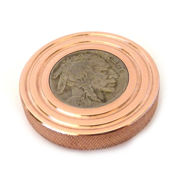 The FlatTop EDC Spin Top - Copper Buffalo Fidget Top