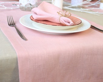 Dusty pink linen runner Linen table runner Custom sizes Dusty pink linen runner Linen table runner Custom sizes