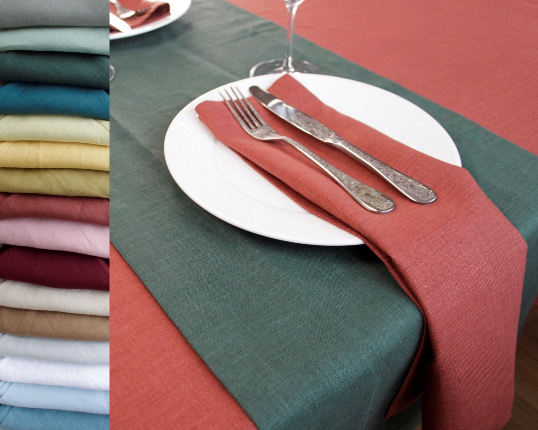 Terracotta Linen Napkins Set, Custom Cloth Dinner Napkins, Fabric