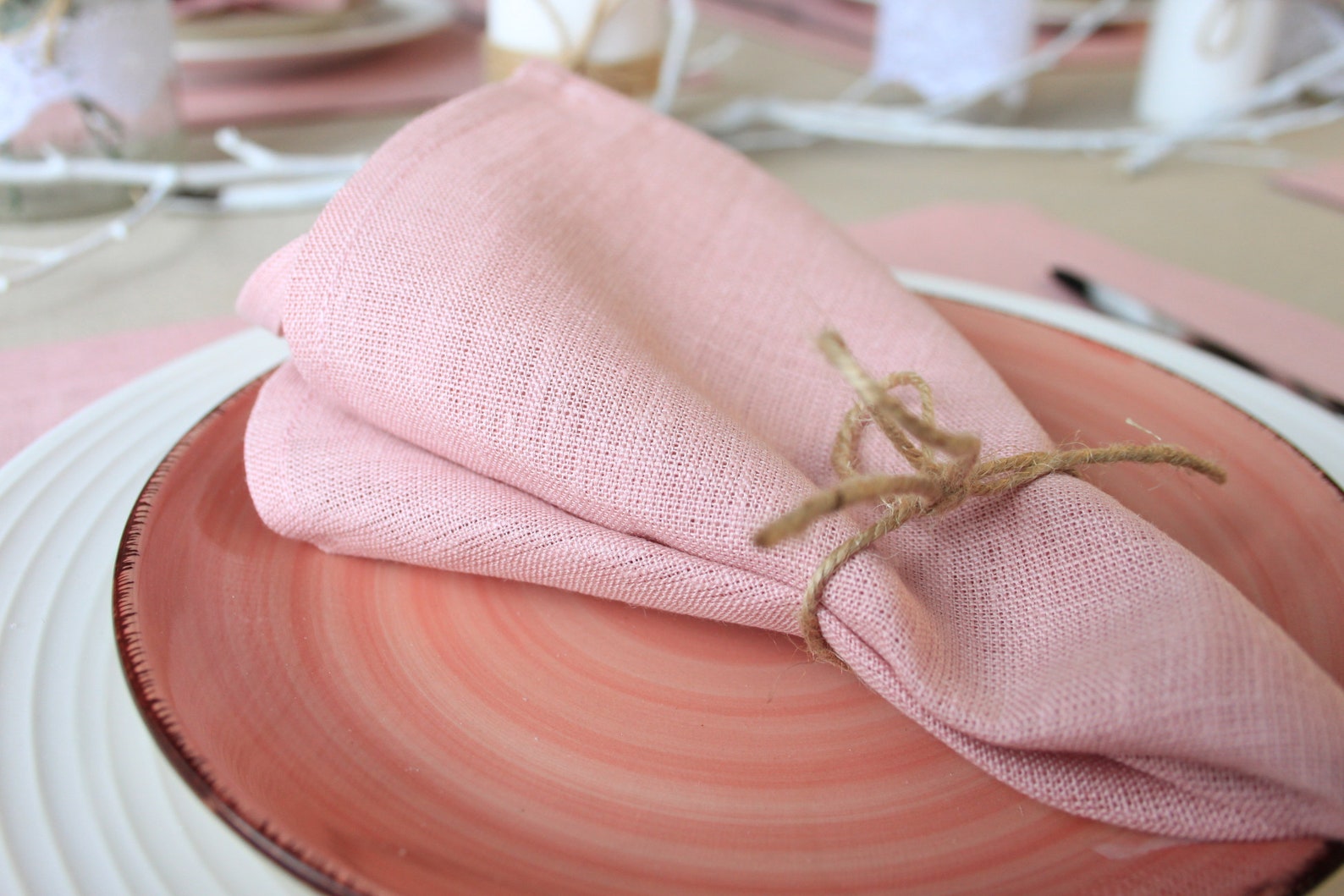 Sage Green Cloth Napkins Set Set of Blue Table Linen Napkins Etsy