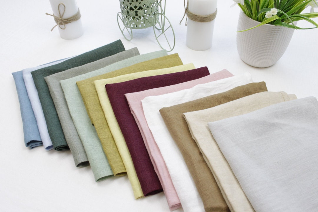 Sage Green Cloth Napkins Set, Grey Wedding Napkins Bulk, Custom