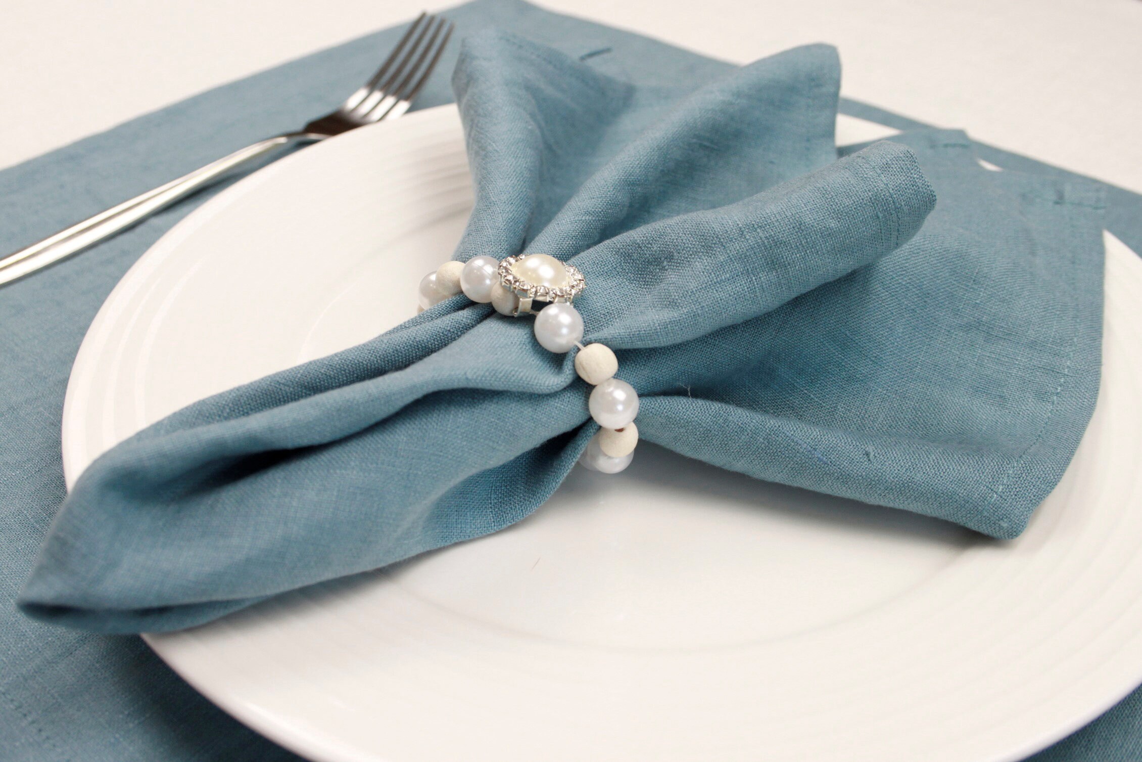Sage cloth napkins set Set of table napkins Blue custom Etsy