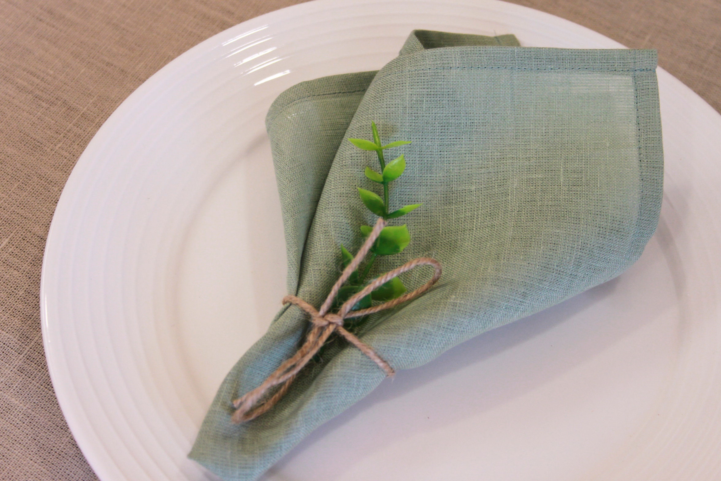 Sage cloth napkins set Set of table napkins Blue custom Etsy