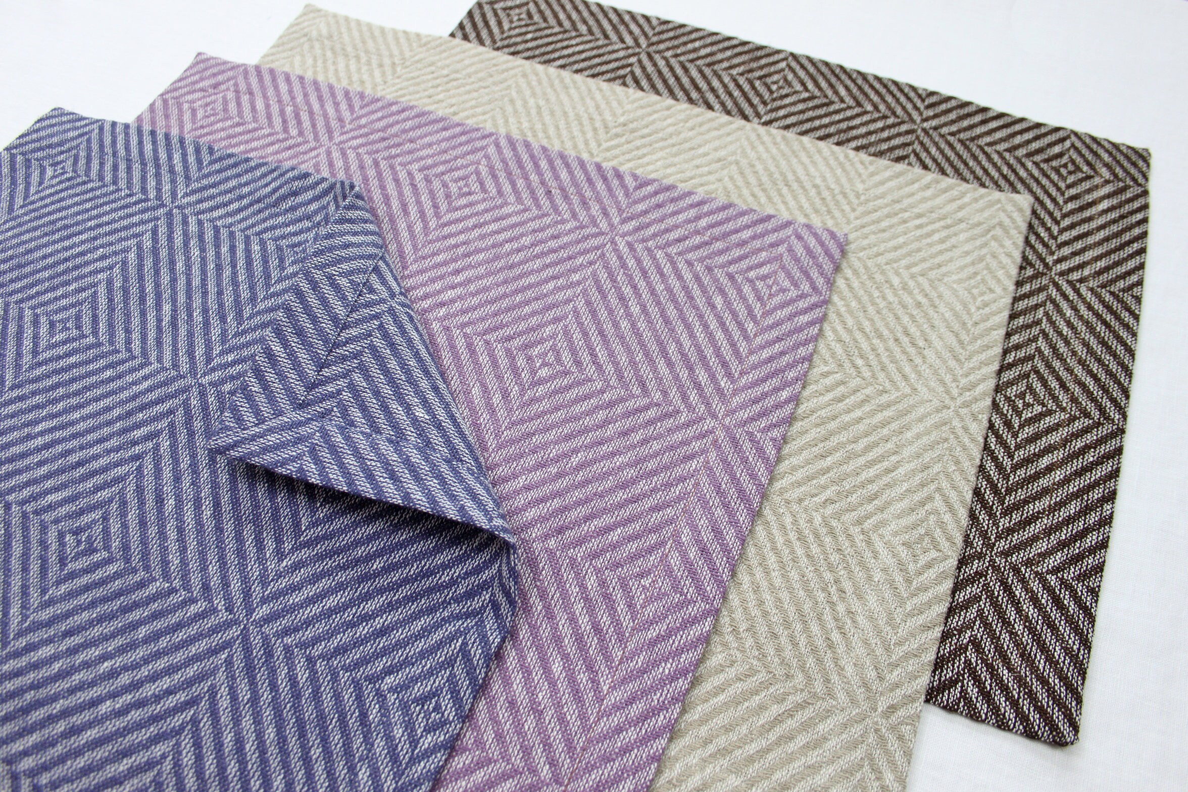 Custom Heavy Weight Linen Placemats Set Modern Geometric Etsy