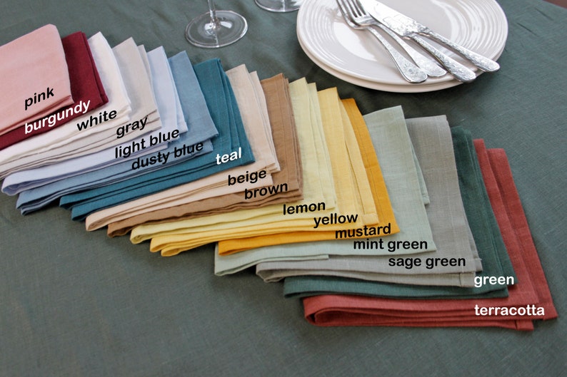 Sage Green Cloth Napkins Set Grey Wedding Napkins Bulk Etsy UK