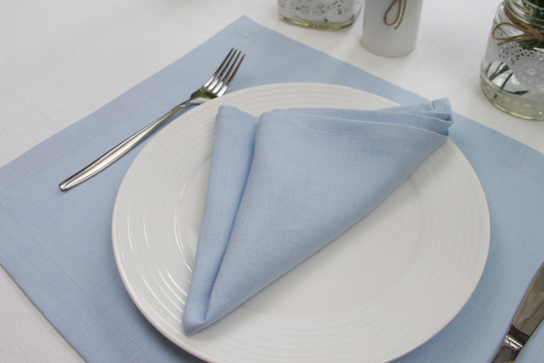 Sage Green Cloth Napkins Set Set of Blue Table Linen Napkins Etsy