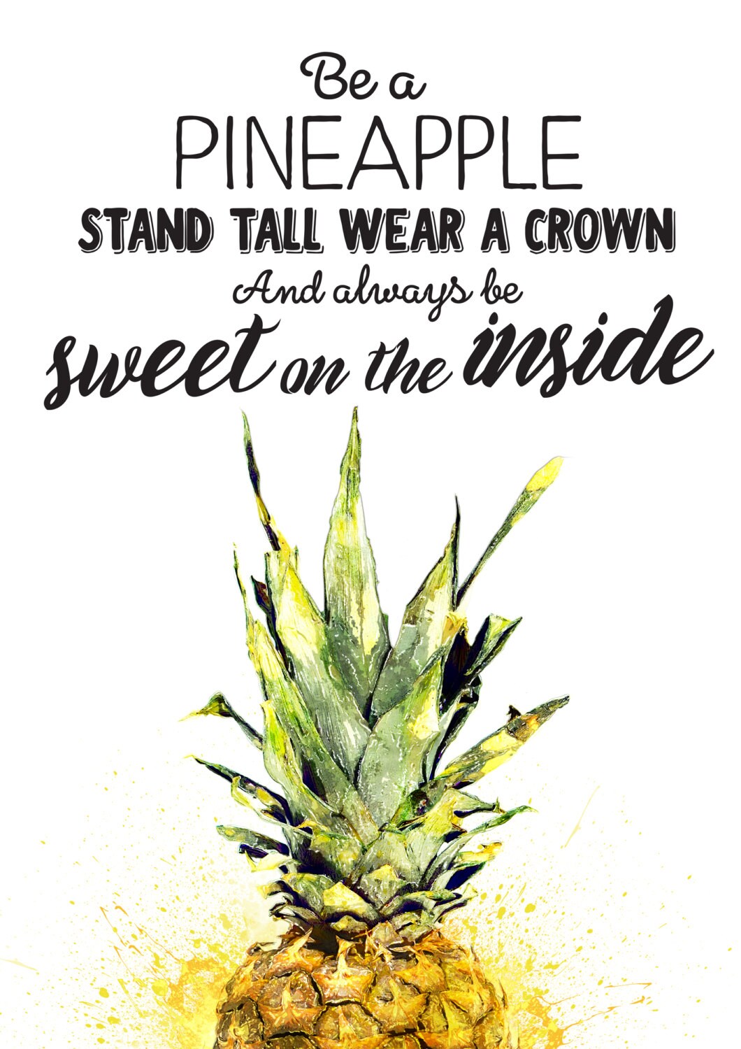 Print Be A Pineapple Print Quotes For Girls Pinapple Wall Art | Etsy