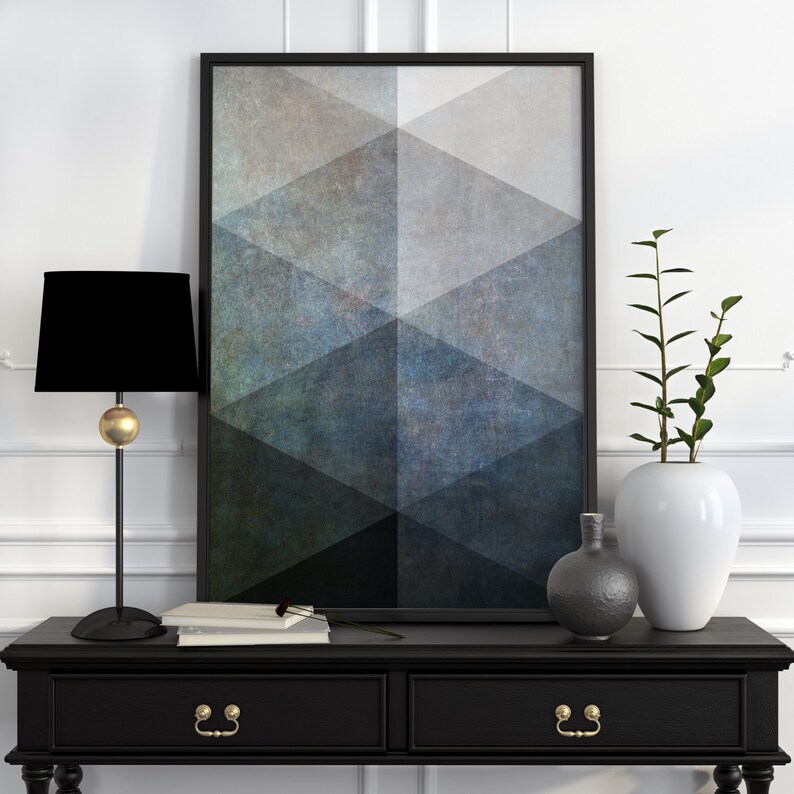Black and White Geometric Art Black and White Wall Art Print Etsy