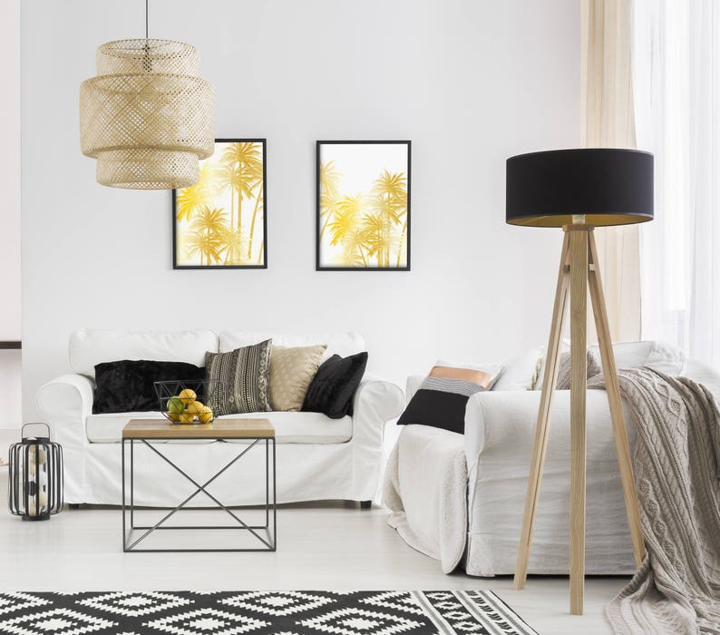 Gold Palm Tree Print Gold Wall Art Set of 2 Prints Gold Palm Etsy