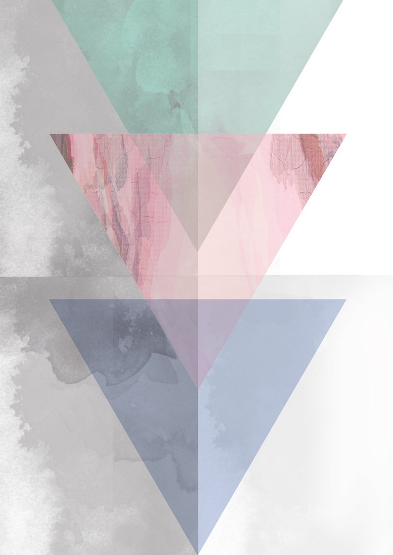 Wall Art Geometric Wall Art Prints Poster Pastel Print | Etsy