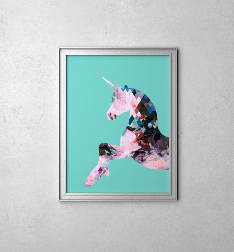 Prints Unicorn Wall Art Wall Art Unicorn Print Girls Room Etsy