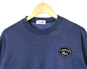Vintag Lacoste Jumper Sweatshirt Big Logo Spell Out Lacoste Japan