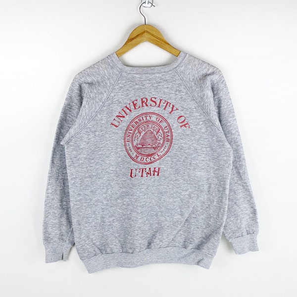 Vintage 90s University Of Utah Sweatshirt Crewneck Big Logo