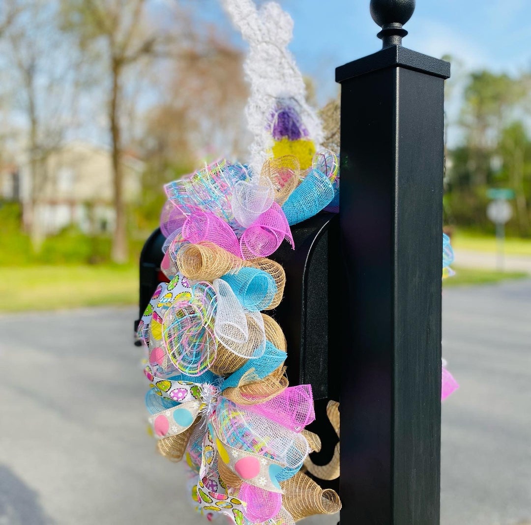 Easter Mailbox Swag, Mailbox Garland Easter Swag, Easter Decorations, Easter Wreath, Bunny