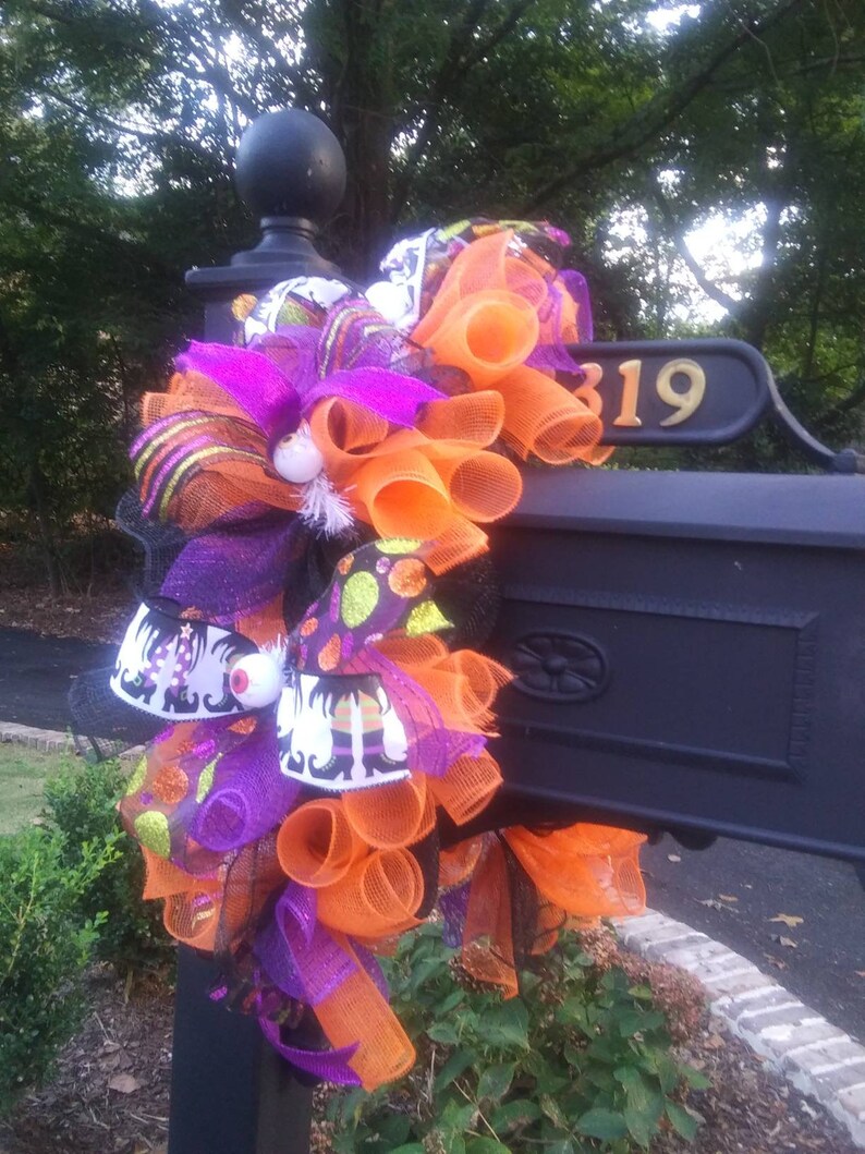 Halloween Mailbox Swag Decor Etsy
