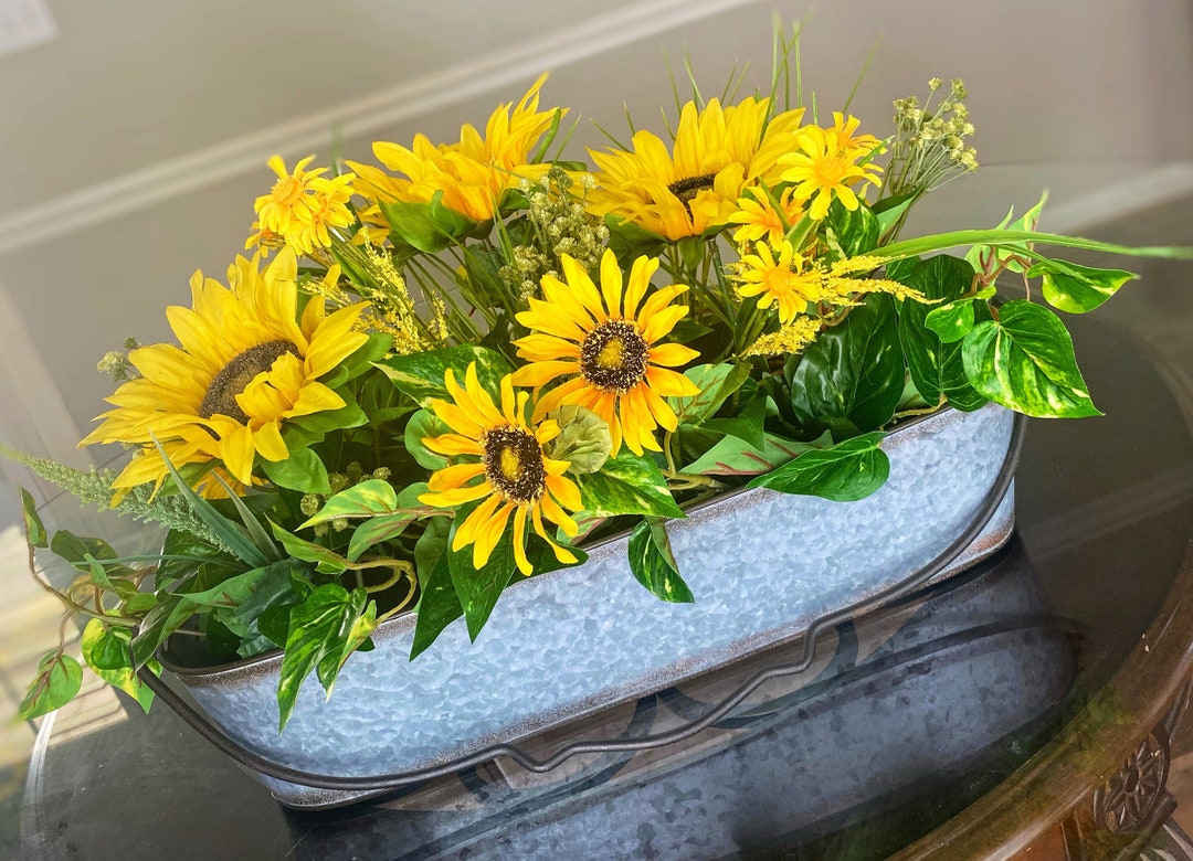 Sunflower Arrangement, Sunflower Decoration, Table Arrangement