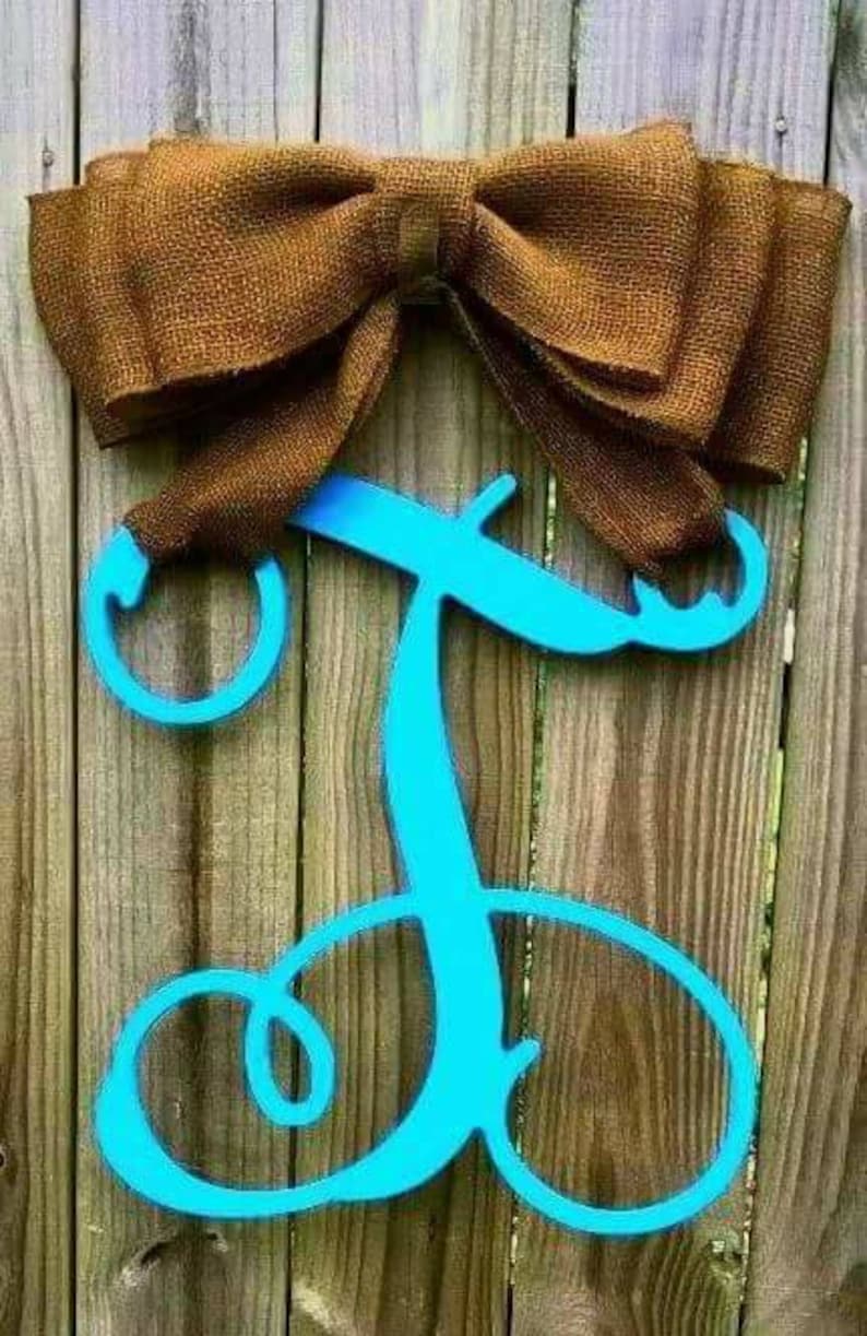Turquoise Monogram Burlap