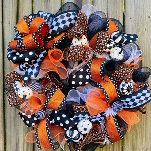 Halloween Wreath, Pumpkin Wreath, Witch Wreath, Halloween Swag, Halloween Decor, Fall Wreath, Front Door Wreath