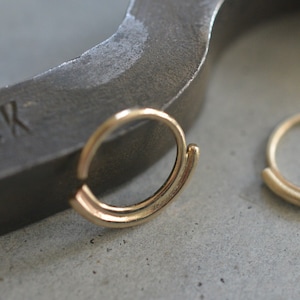 14K Septum Ring, Gold Piercing Hoop, 14K Gold Helix Hoop