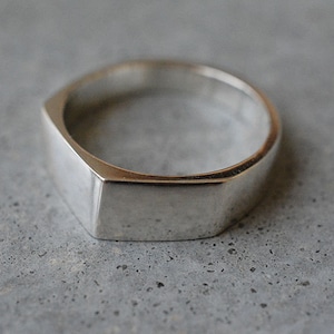14k white gold unusual wedding ring,14k white gold solid asymmetric ring,14k white gold handmade solid ring