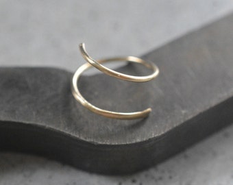 14K Gold String Hoop Piercing