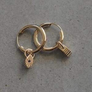 Black Diamond Earrings, 14k Gold Vintage Earrings, Gold  Hoop Earrings, Ssolid Gold Hoop Earrings, 14Kk Earrings Black DiamondS