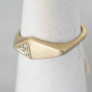 14K Gold and Diamonds Triangle Ring image 8