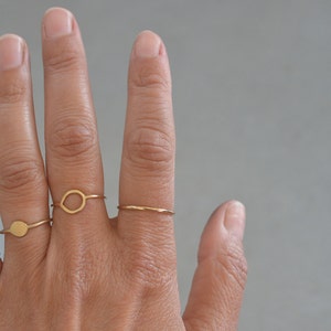 Skinny 14K Solid Gold Band Ring