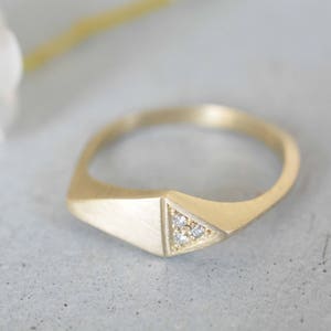 14K Gold and Diamonds Triangle Ring image 6