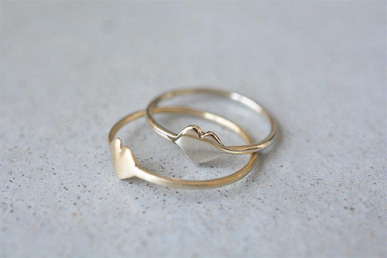 Gold Heart Ring, 14k Gold Ring, Gold Simple Ring, Wedding Ring ...