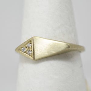 14K Gold and Diamonds Triangle Ring image 5