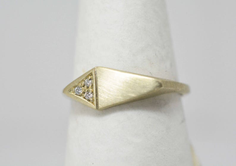 14K Gold and Diamonds Triangle Ring image 5