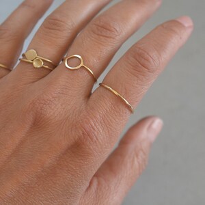 Skinny 14K Solid Gold Band Ring image 4