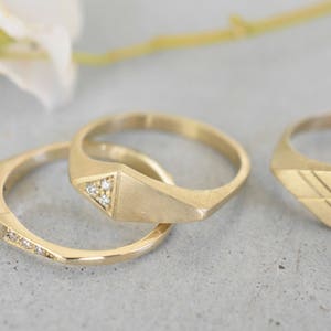 14K Gold and Diamonds Triangle Ring image 7