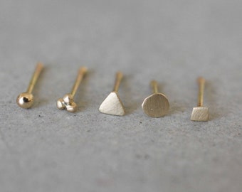 14k Solid Yellow Gold Nose Stud