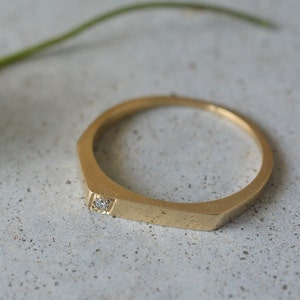 Anillo de diamantes de oro de 14 k, anillo de compromiso de oro de 14 k, anillo de compromiso de diamantes pequeños, anillo de diamantes delicado, anillo de diamantes fino, anillo de diamantes apilable