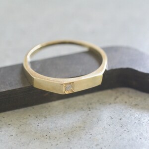 Anillo de diamantes de oro de 14 k, anillo de compromiso de oro de 14 k, anillo de compromiso de diamantes pequeños, anillo de diamantes delicado, anillo de diamantes fino, anillo de diamantes apilable