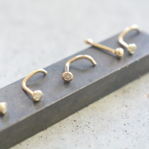 Diamond Nose Ring, Diamond Nose Stud, 14k gold diamond nose stud, 14k gold nose ring, Diamond Piercing, Diamond Nose Hoop, 14k nose stud