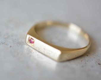 Ruby ring,ruby engagement ring, 14k gold solid ring, unique engaement ring, delicate ring, wedding ring, ruby gold signet ring