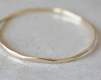 14k Thin Gold Bangle Bracelets for Women