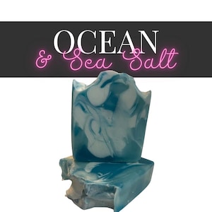 Ocean Breeze + Sea Salt Soap Bar – Fresh Clean Scent, Handmade Natural Soap, Coastal Artisan Skincare, Beachy Gift Idea, Cold Process Soap
