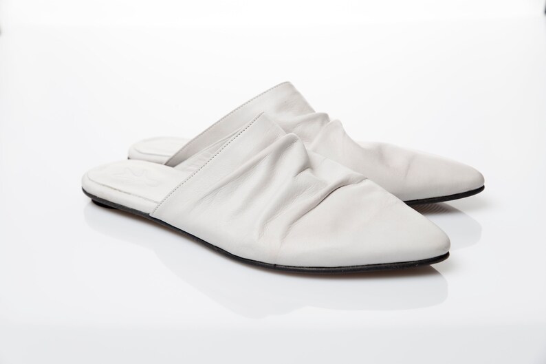 white pointed mule