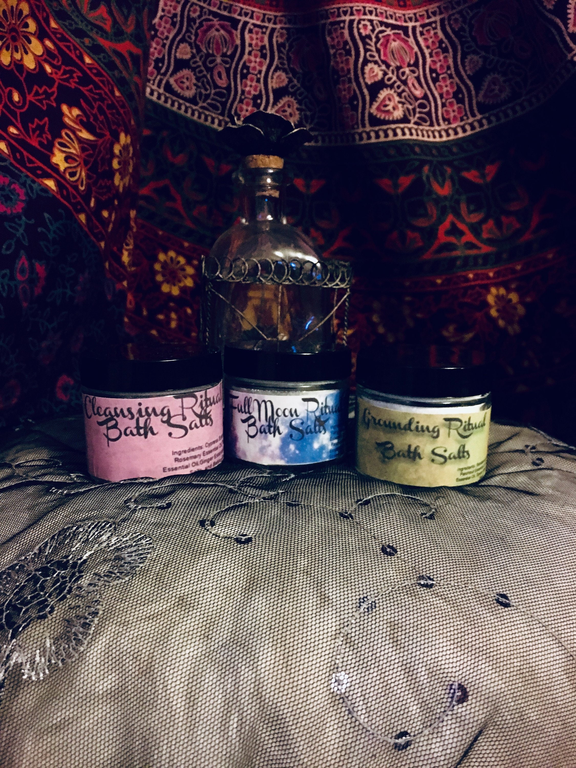 Ritual Bath Salts Set full moon cleansing grounding