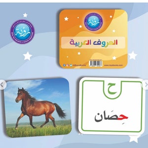 Flashcards árabes cartões flash do alfabeto montessori 84 cartões flash letras árabes definidas com imagens cartões de aprendizagem árabe de alta qualidade Ramadã