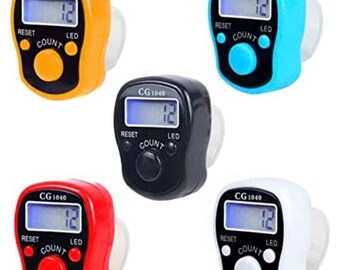 6/12/18/24pieces led light Digital tally counter stitches digit counter finger row counter Tasbeeh tasbih counter para Ramadán y Eid