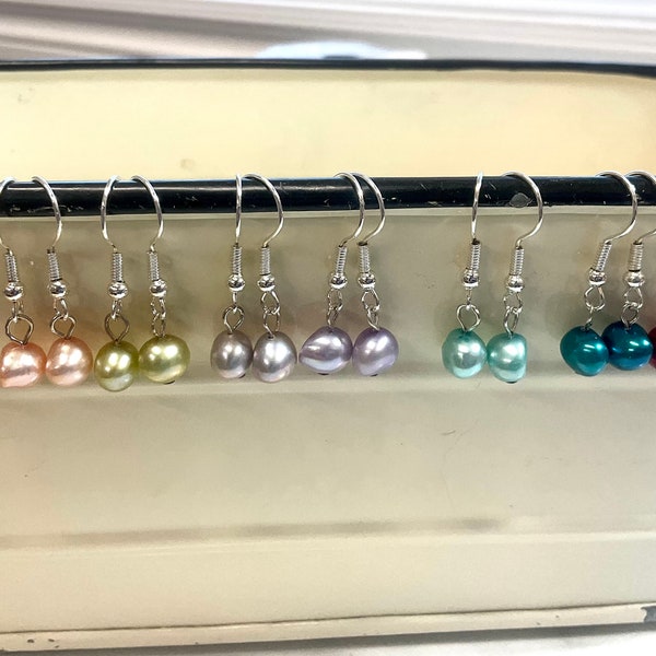 Reclaimed water pearl drop earrings, water pearl drop earrings, water pearls, women, teenagers, gift